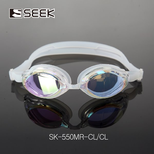 SEEK 프리미엄 성인용 미러코팅 물안경 SK550MR 클리어  SK-550MRWH