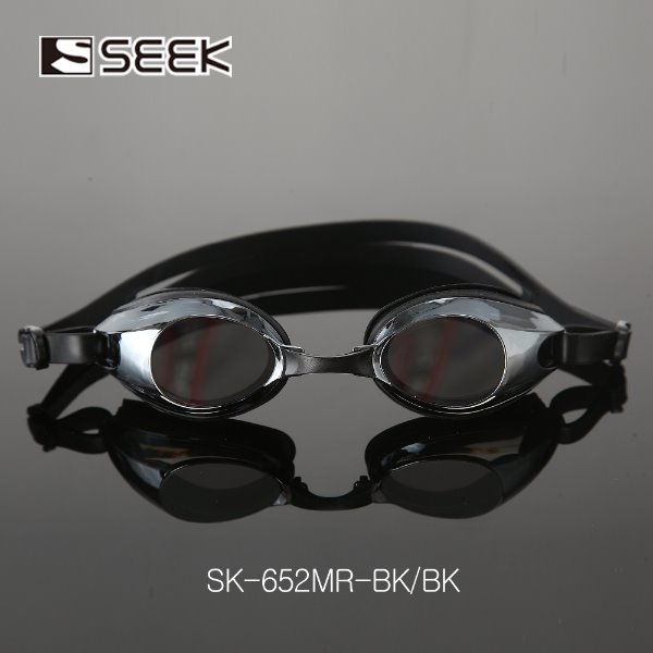 SEEK 고급형 성인용 미러코팅 물안경 SK652MR 블랙  SK-652MRBK