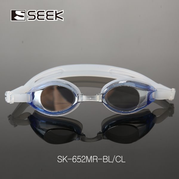 SEEK 고급형 성인용 미러코팅 물안경 SK652MR 블루  SK-652MRBU