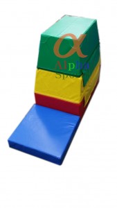 조립식 3단 칼라스폰지 뜀틀(빨강/노랑/녹색)AP-5014 